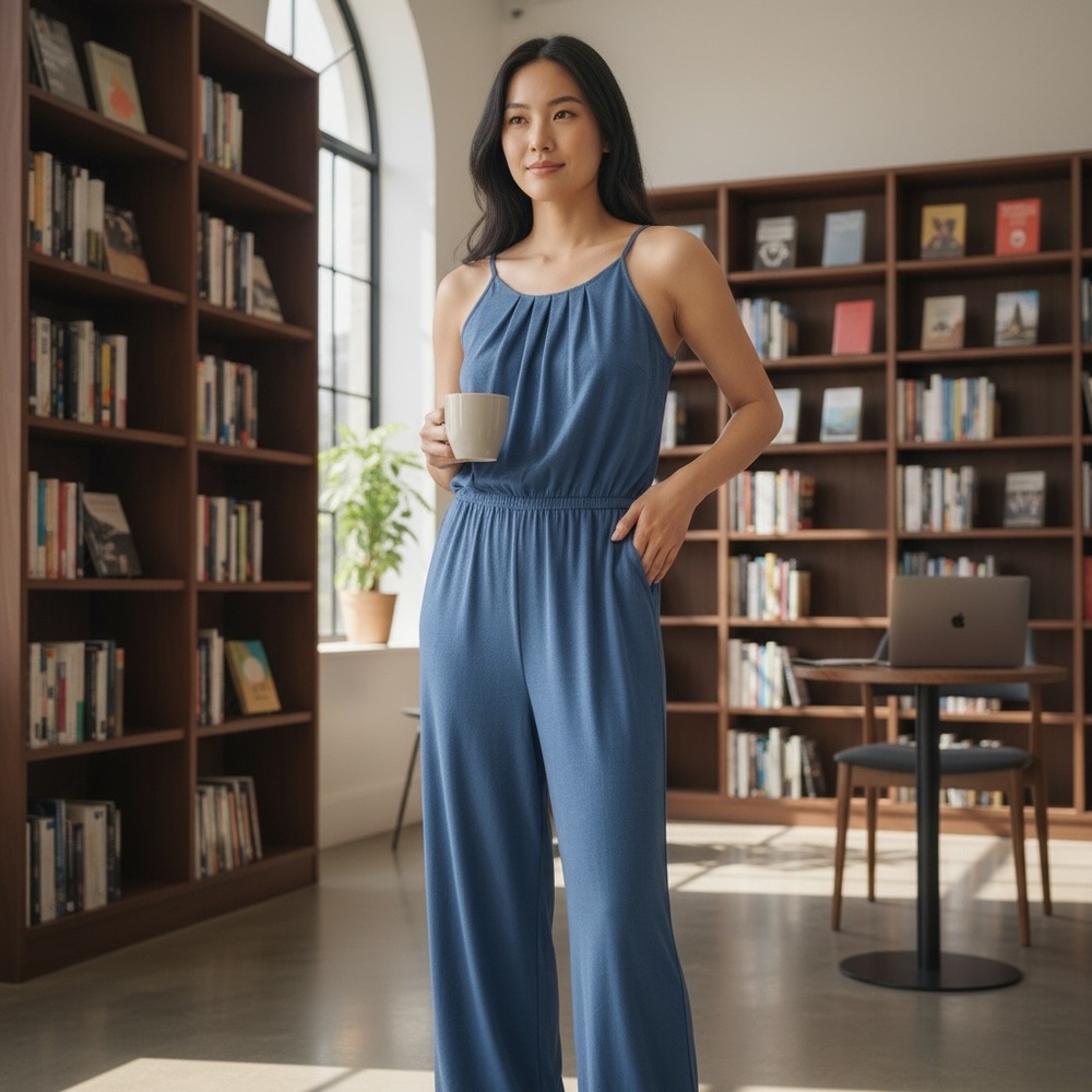 Charmed Hearts Blue Women's Jumpsuit